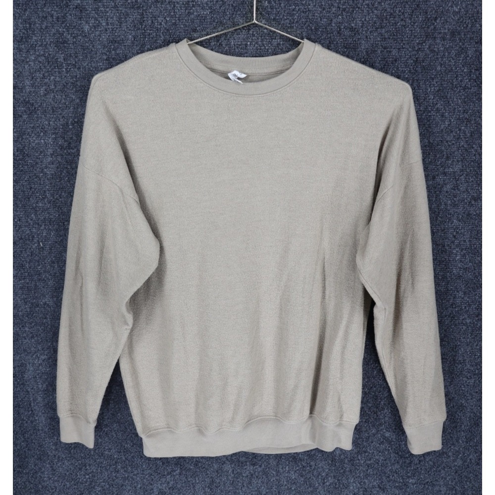 Alo Yoga Long‎ Sleeve Pullover Women XS Relaxed Fit Beige Crew Neck Athleisure